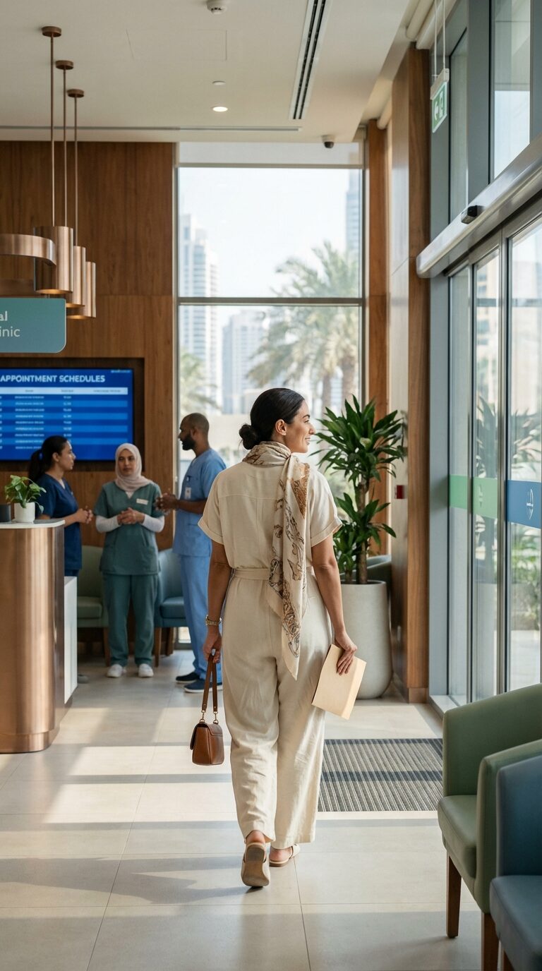 Patient leaving clinic confident