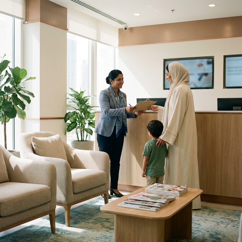 Candid clinic moment